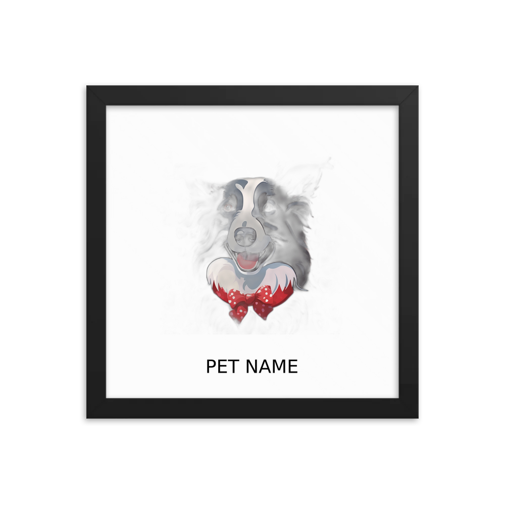 PugMug Custom Border Collie Framed Print with Your Pet’s Name