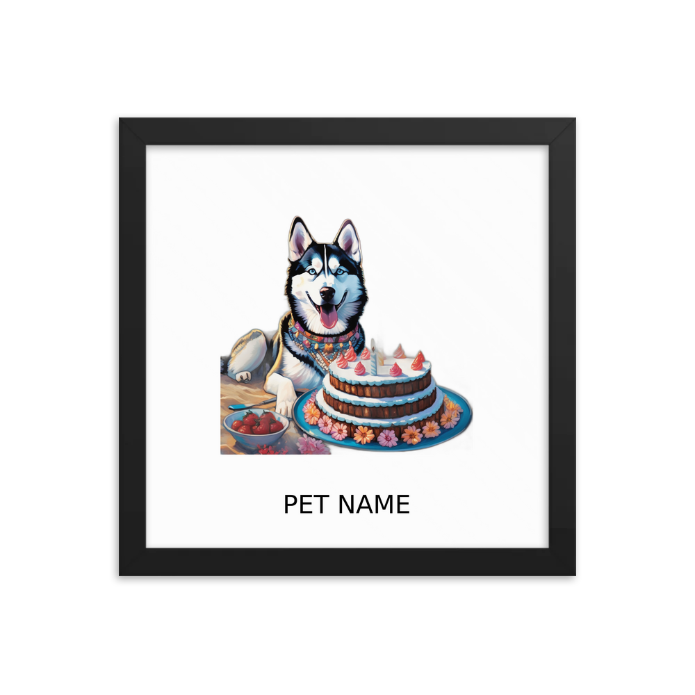 PugMug Custom Siberian Husky Framed Print with Your Pet’s Name