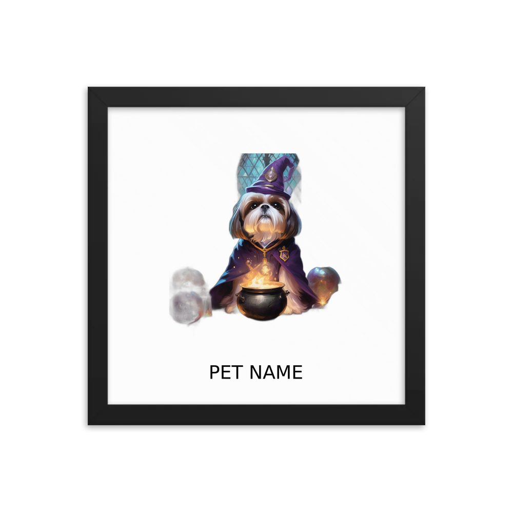 PugMug Custom Shih Tzu Framed Print with Your Pet’s Name