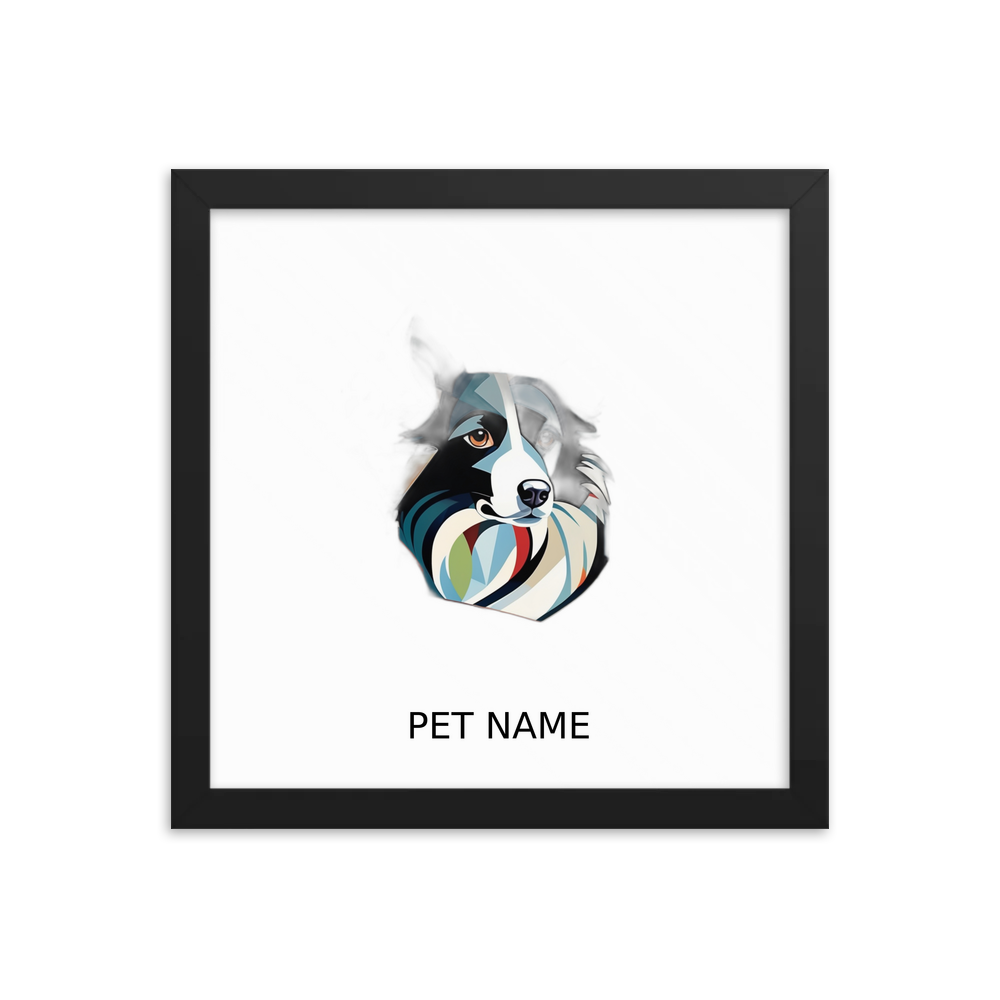 PugMug Custom Border Collie Framed Print with Your Pet’s Name