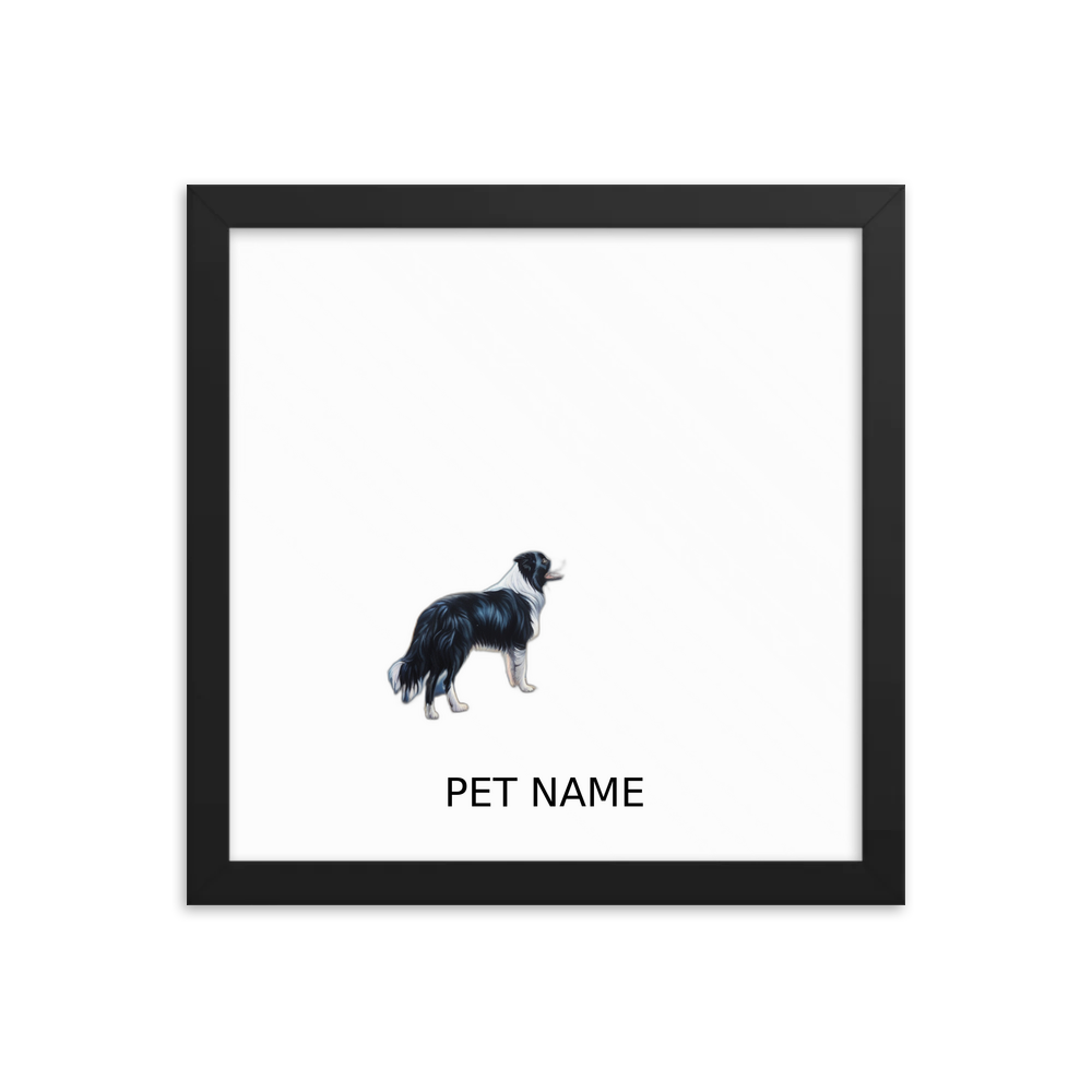 PugMug Custom Border Collie Framed Print with Your Pet’s Name