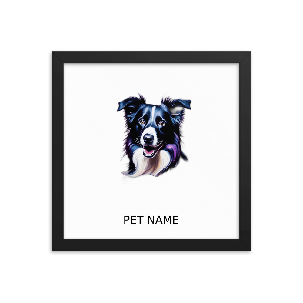 PugMug Custom Border Collie Framed Print with Your Pet’s Name