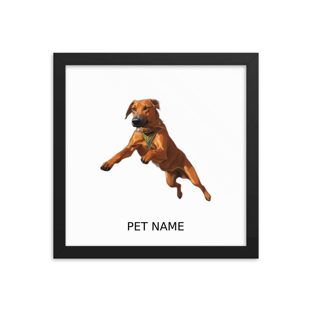 PugMug Custom Rhodesian Ridgeback Framed Print with Your Pet’s Name