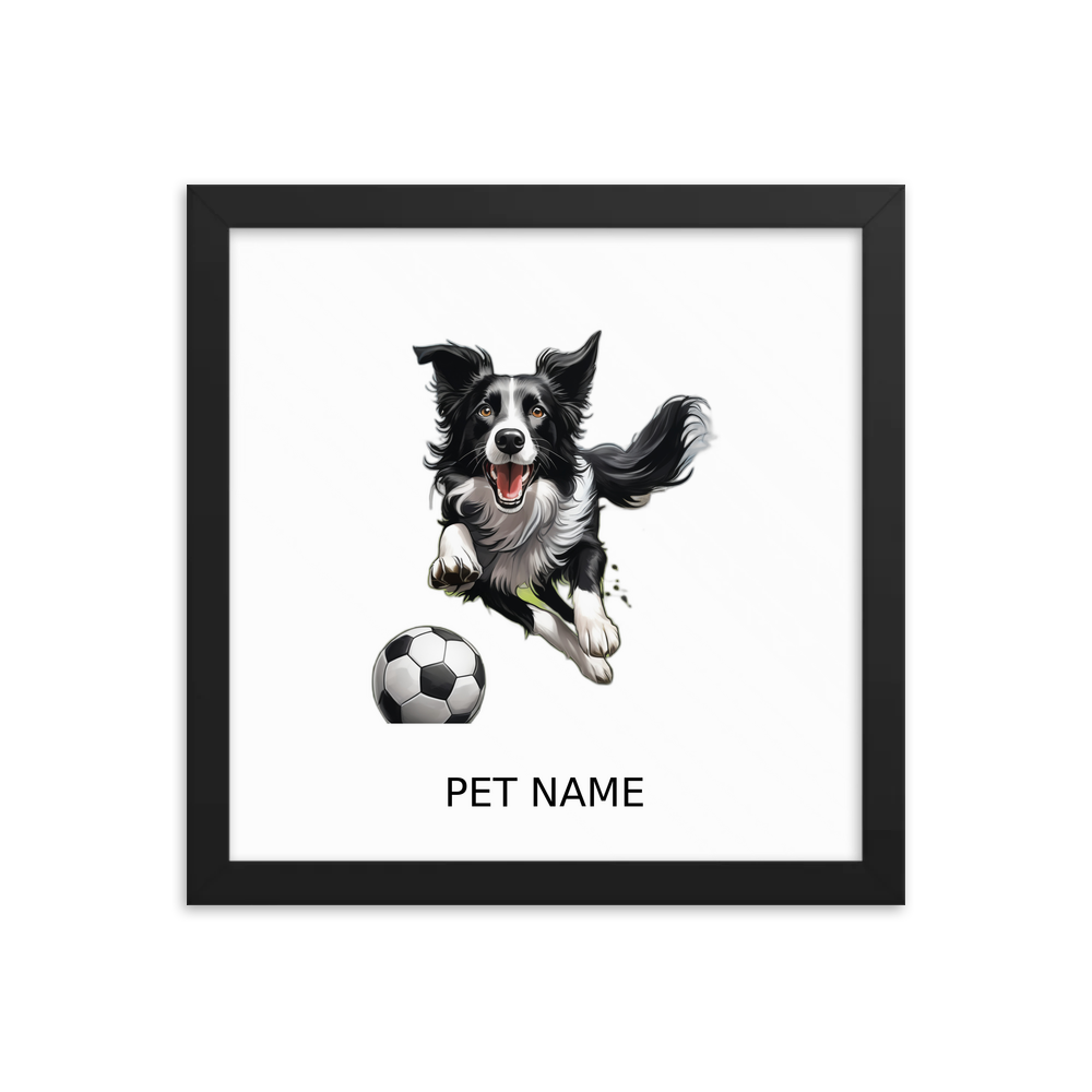 PugMug Custom Border Collie Framed Print with Your Pet’s Name