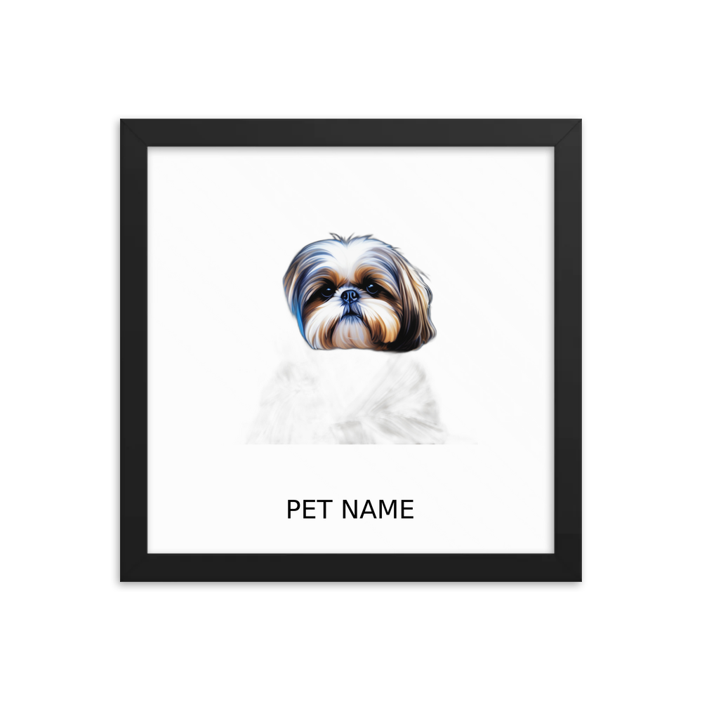 PugMug Custom Shih Tzu Framed Print with Your Pet’s Name