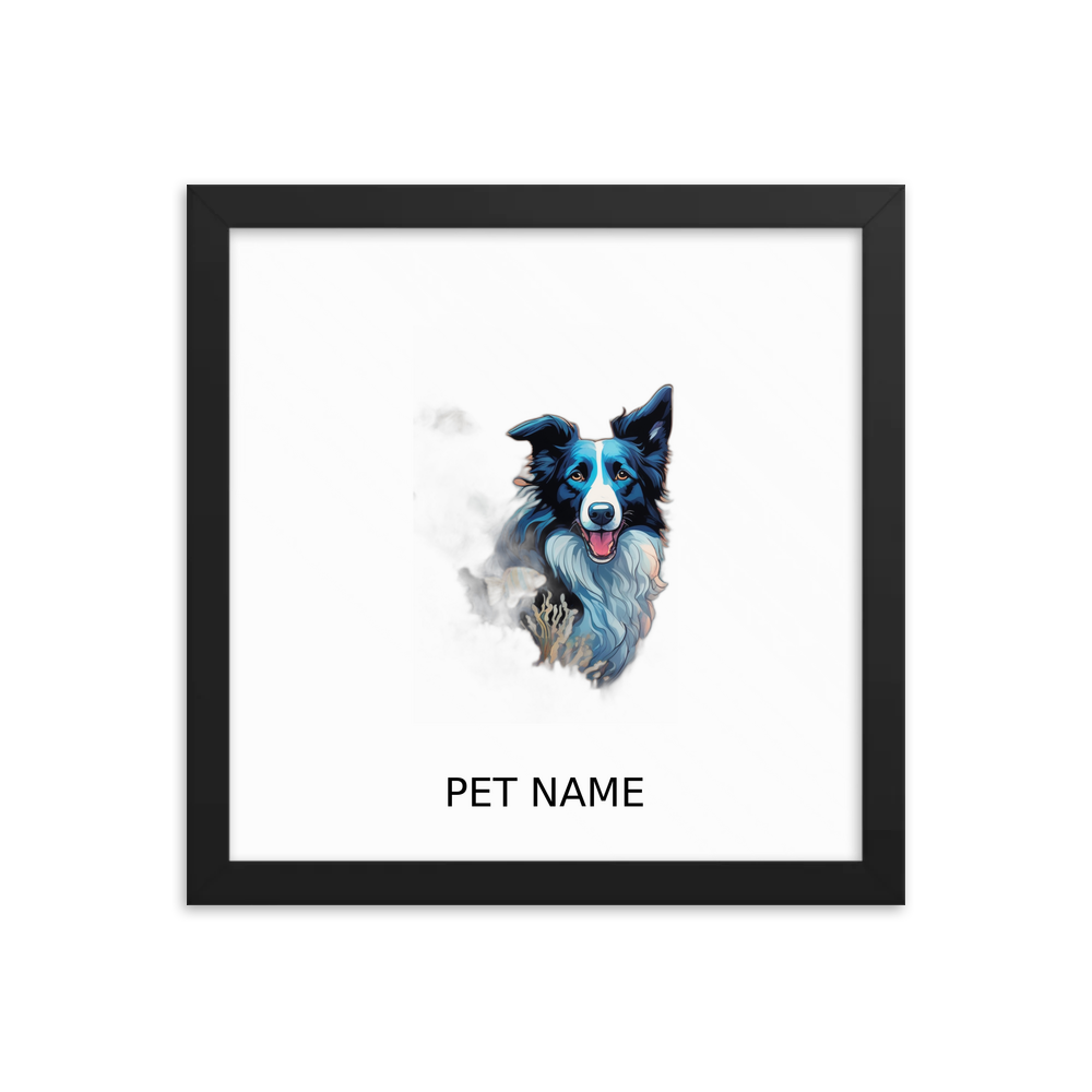 PugMug Custom Border Collie Framed Print with Your Pet’s Name