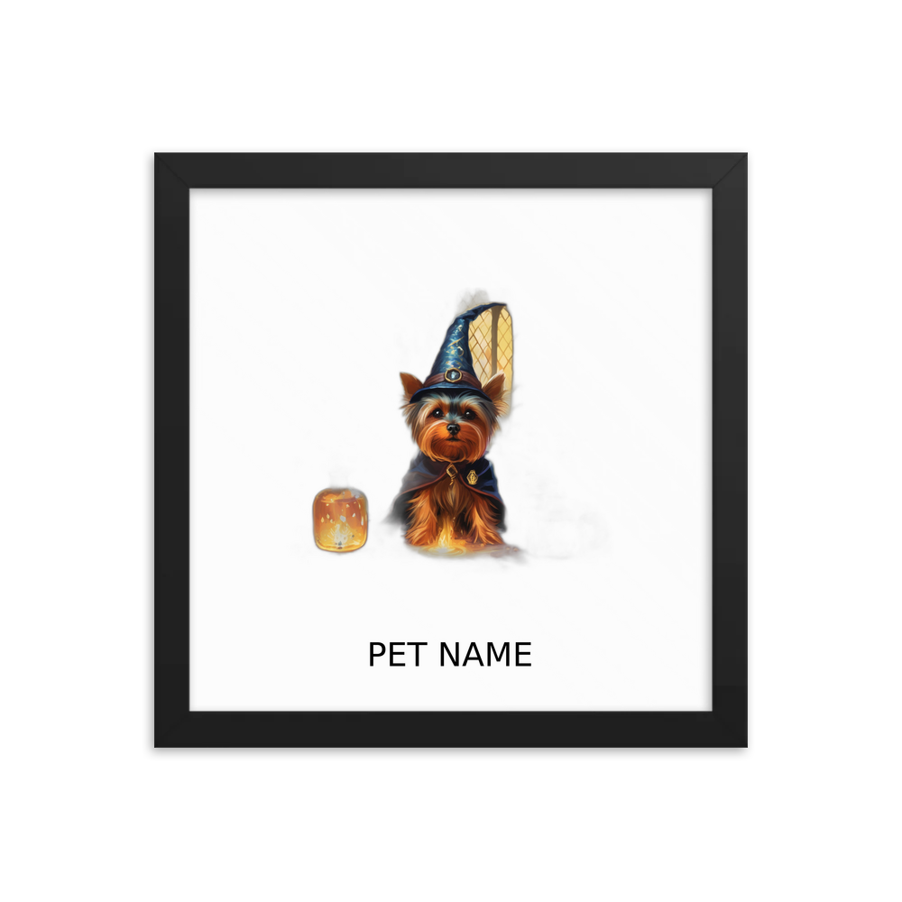 PugMug Custom Yorkshire Terrier Framed Print with Your Pet’s Name