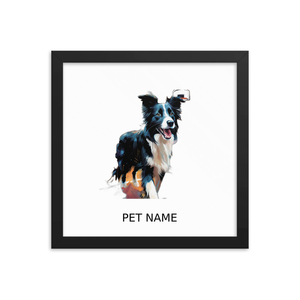 PugMug Custom Border Collie Framed Print with Your Pet’s Name
