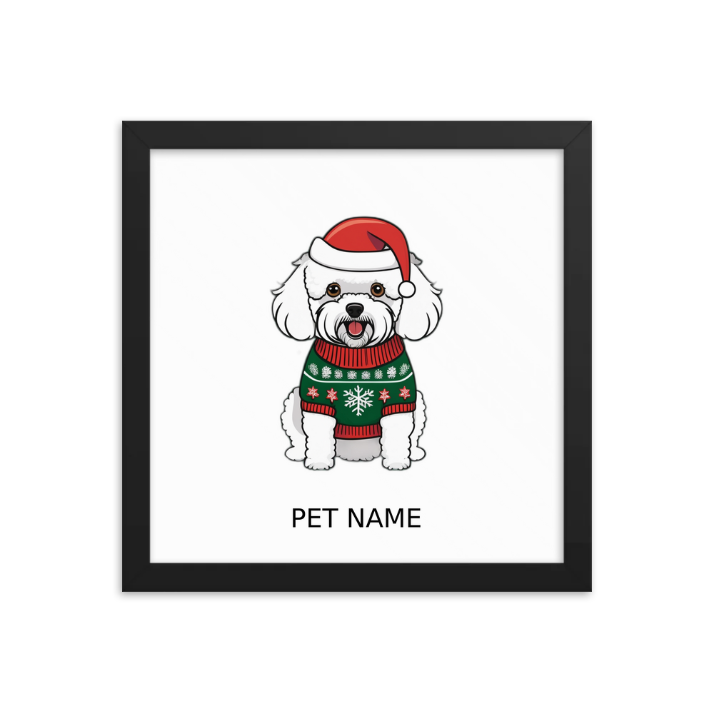 PugMug Custom Bichons Frise Framed Print with Your Pet’s Name