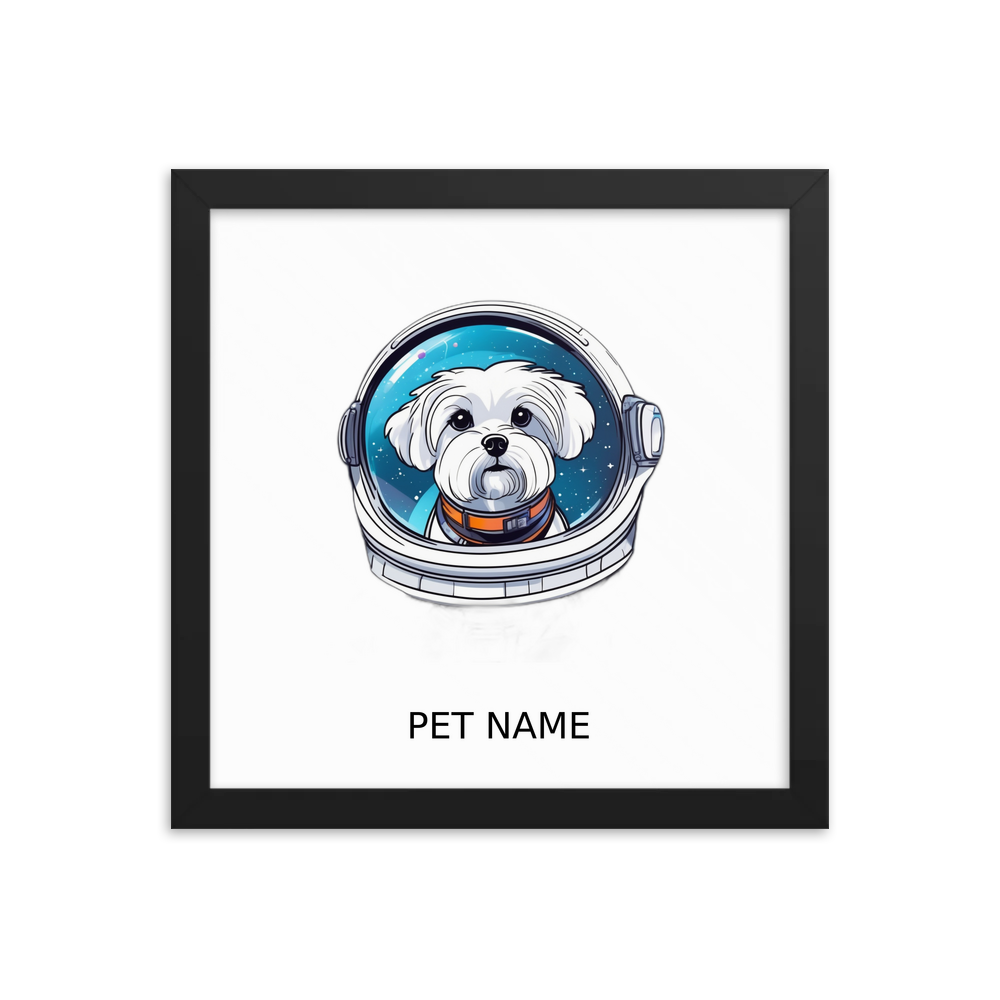 PugMug Custom Maltese Dog Framed Print with Your Pet’s Name