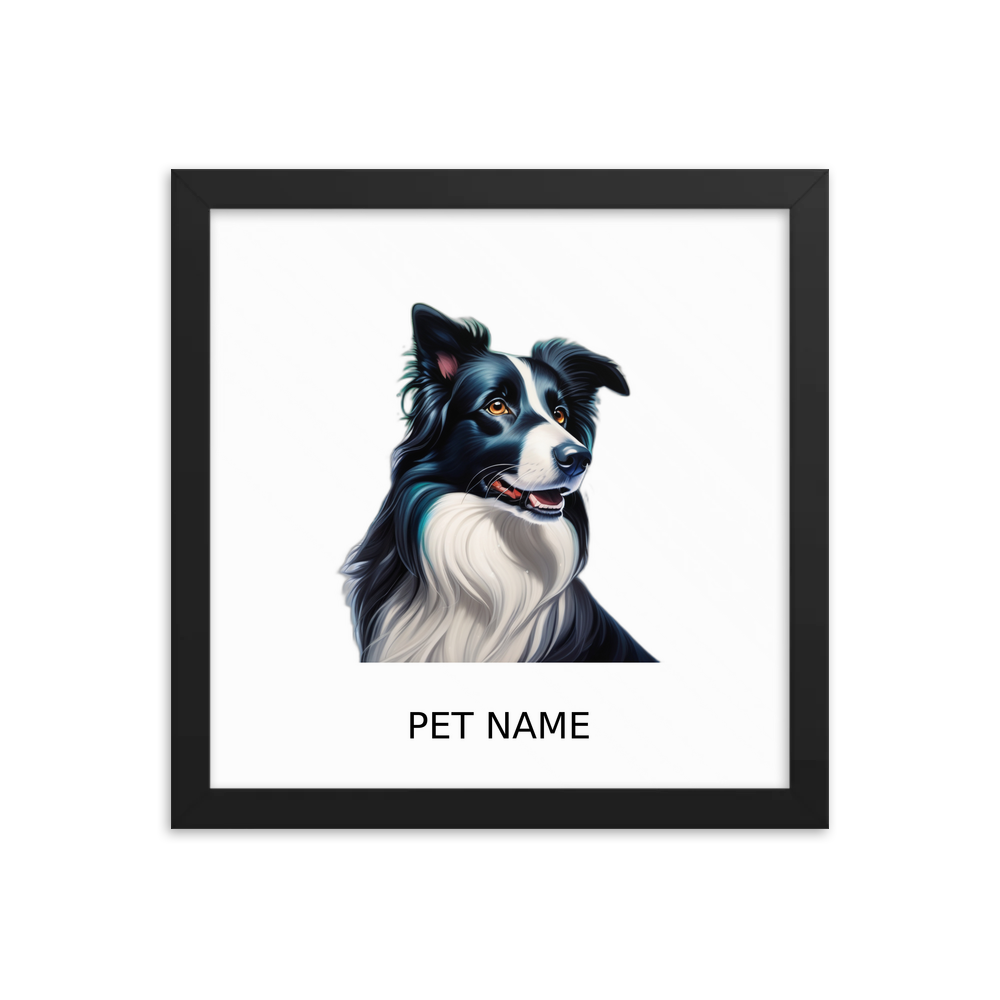 PugMug Custom Border Collie Framed Print with Your Pet’s Name