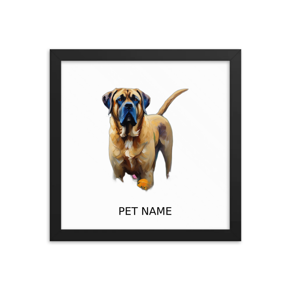 PugMug Custom Mastiff Framed Print with Your Pet’s Name