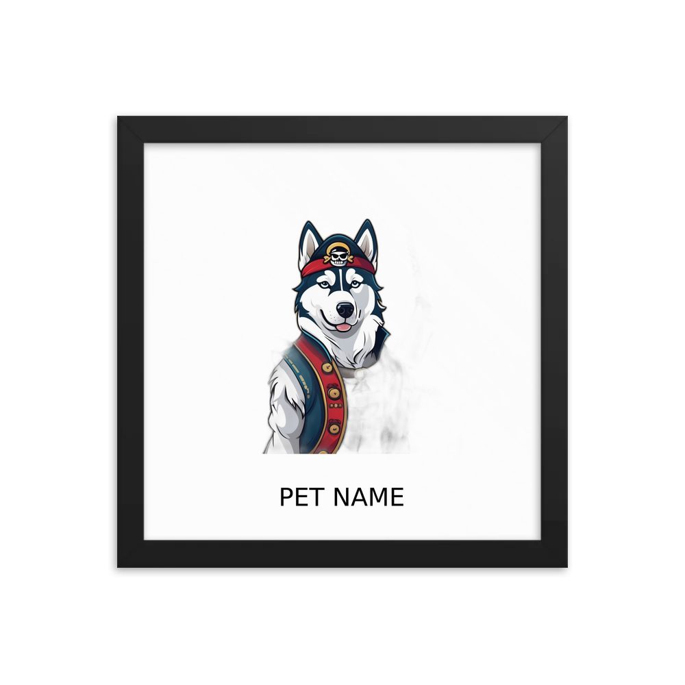 PugMug Custom Siberian Husky Framed Print with Your Pet’s Name