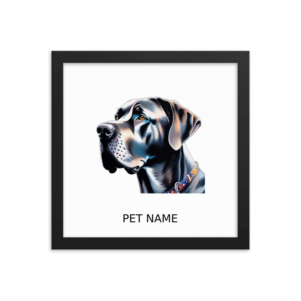 PugMug Custom Great Dane Framed Print with Your Pet’s Name