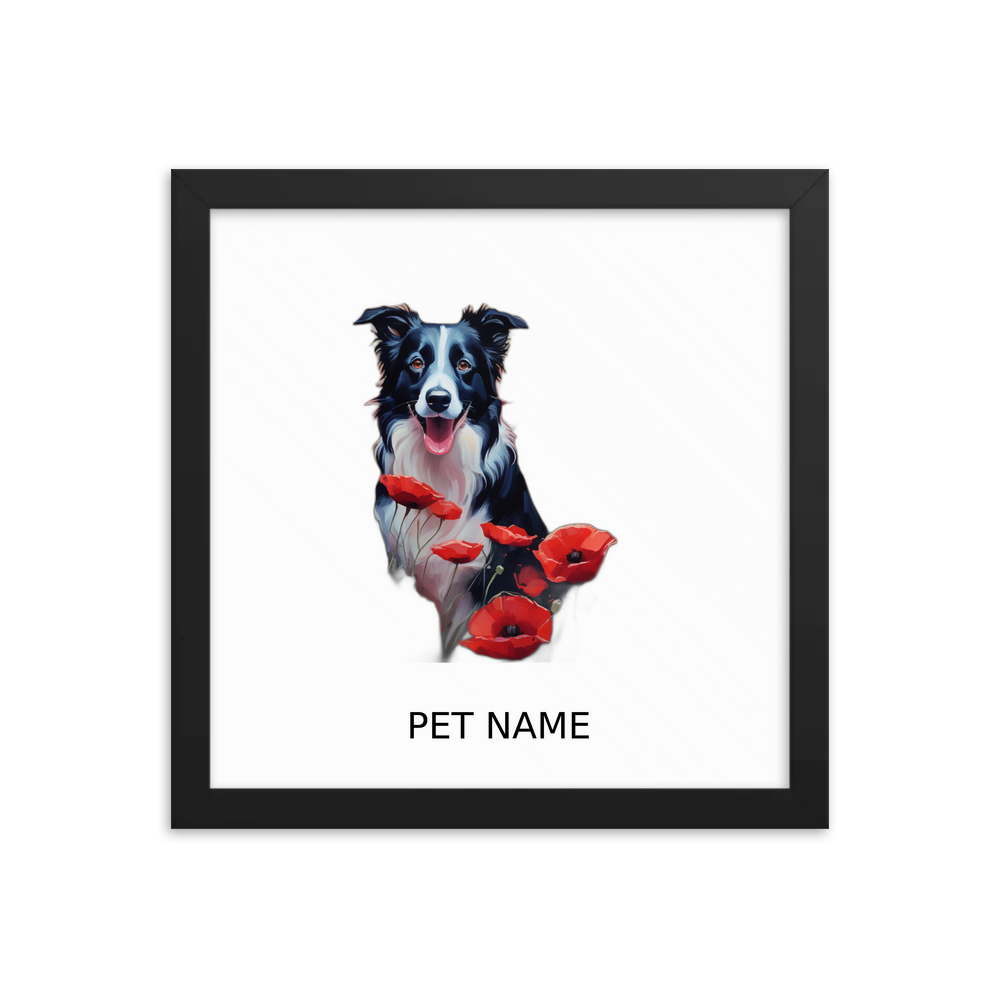 PugMug Custom Border Collie Framed Print with Your Pet’s Name