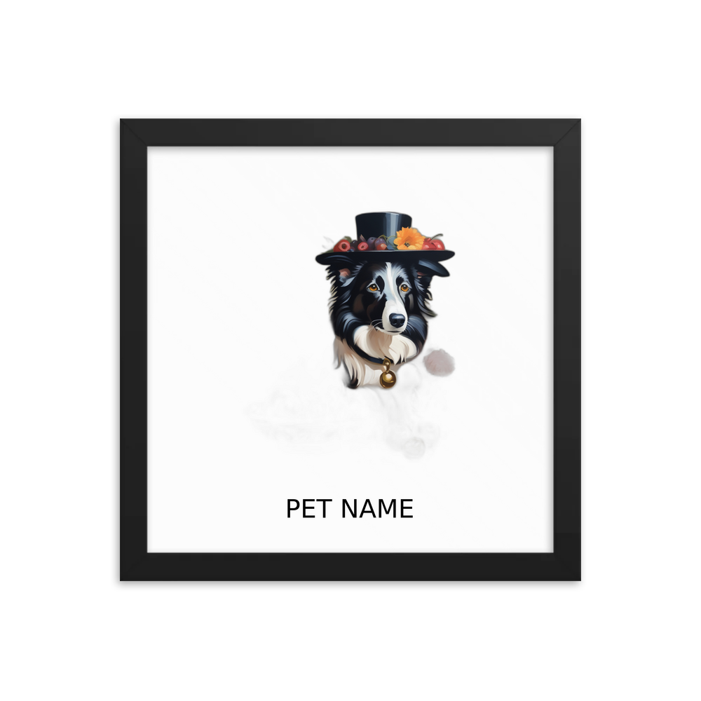 PugMug Custom Border Collie Framed Print with Your Pet’s Name