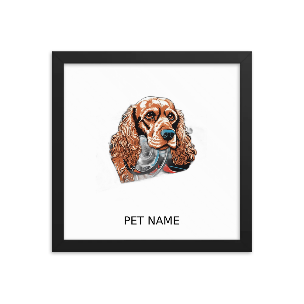 PugMug Custom Cocker Spaniel Framed Print with Your Pet’s Name