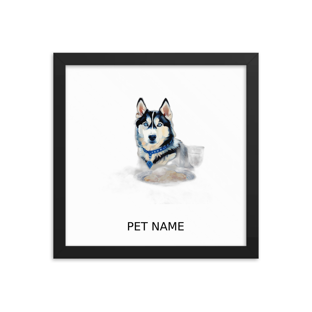 PugMug Custom Siberian Husky Framed Print with Your Pet’s Name