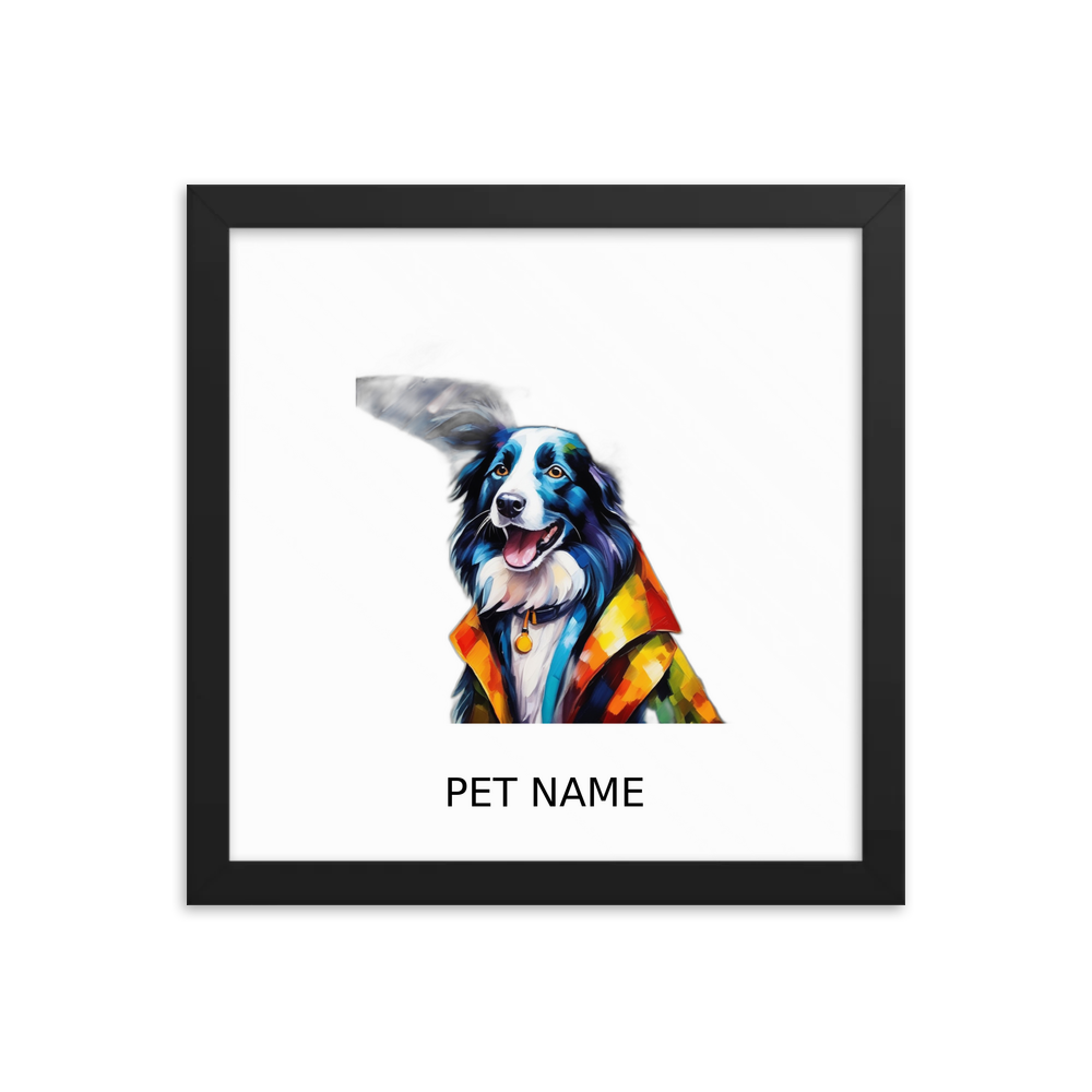 PugMug Custom Border Collie Framed Print with Your Pet’s Name