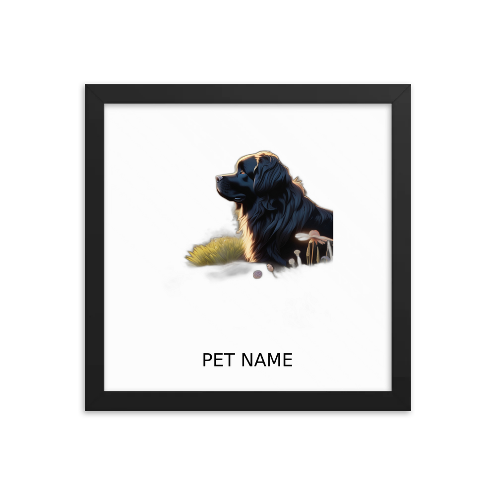 PugMug Custom Newfoundland Framed Print with Your Pet’s Name