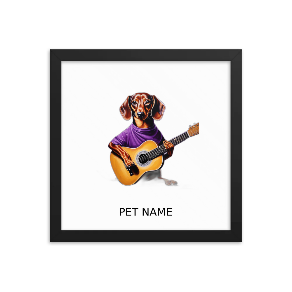 PugMug Custom Tan Dachshund Framed Print with Your Pet’s Name