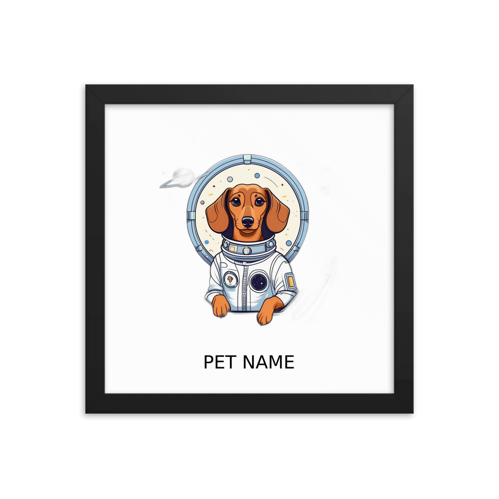 PugMug Custom Tan Dachshund Framed Print with Your Pet’s Name