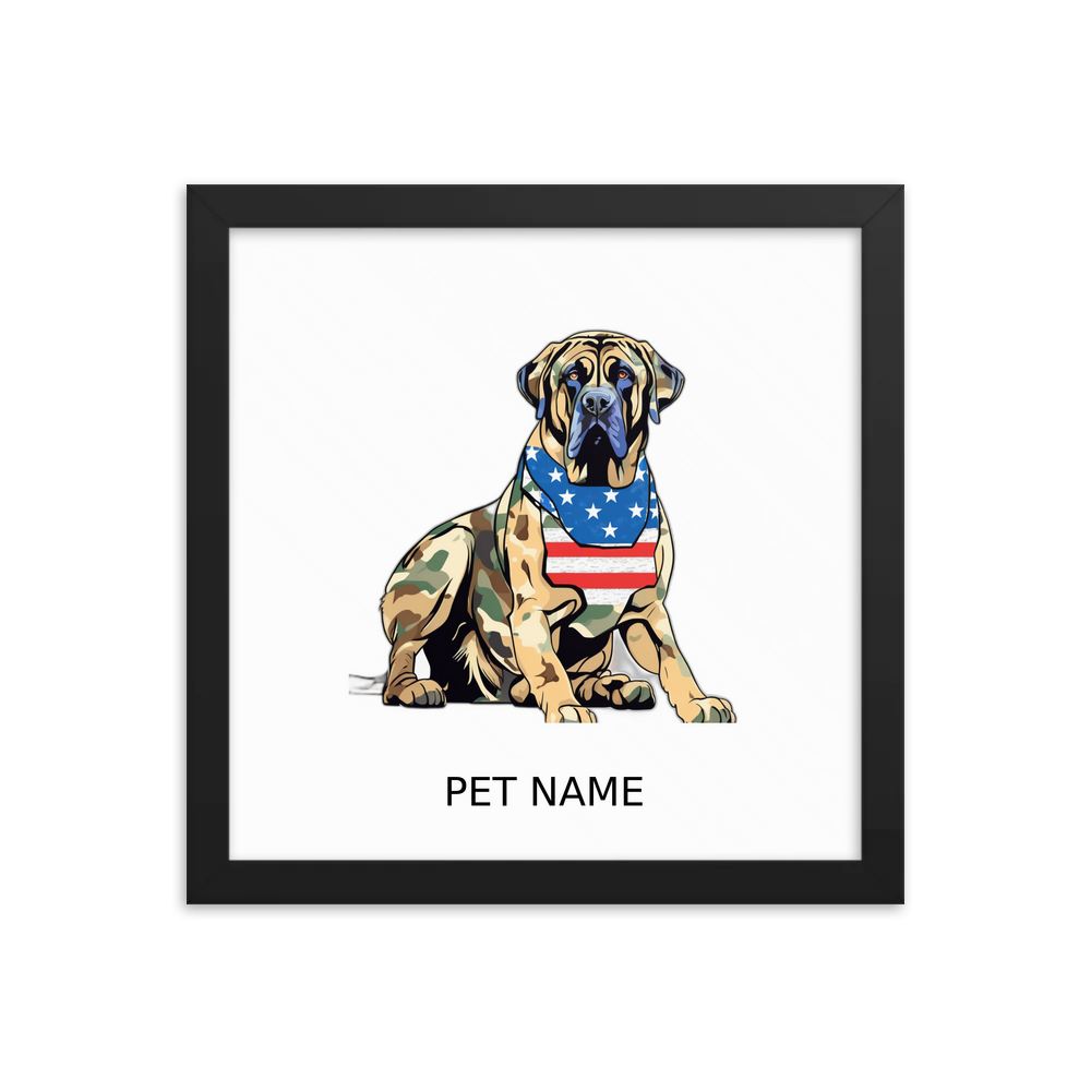 PugMug Custom Mastiff Framed Print with Your Pet’s Name