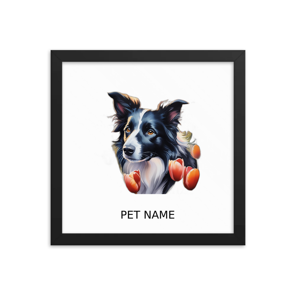 PugMug Custom Border Collie Framed Print with Your Pet’s Name