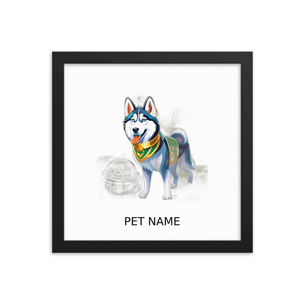 PugMug Custom Siberian Husky Framed Print with Your Pet’s Name