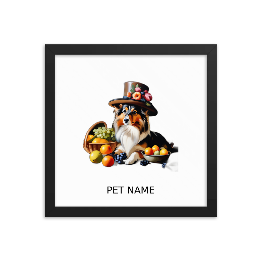 PugMug Custom Shetland Sheepdog Framed Print with Your Pet’s Name
