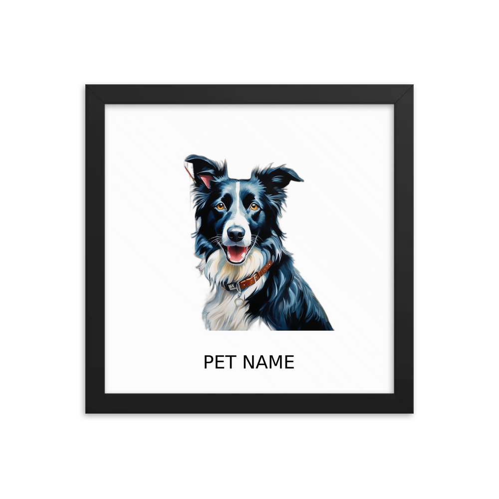 PugMug Custom Border Collie Framed Print with Your Pet’s Name