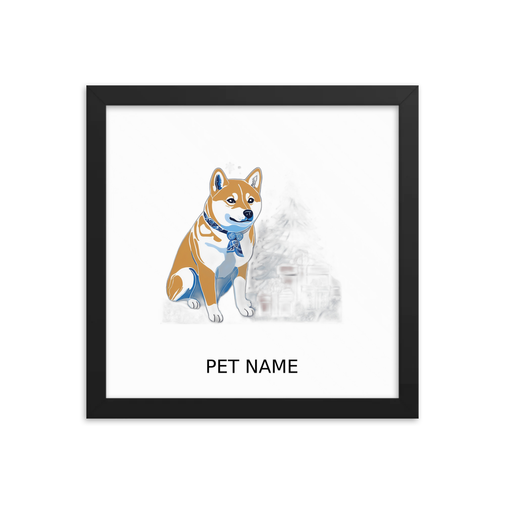 PugMug Custom Shiba Inu Framed Print with Your Pet’s Name