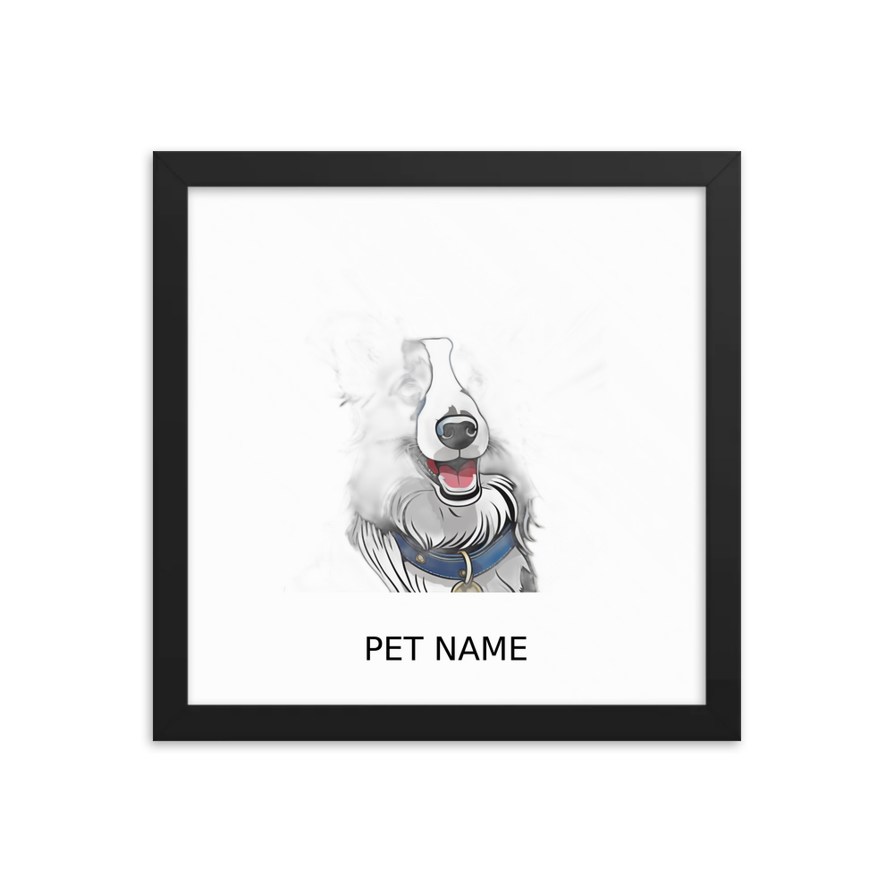 PugMug Custom Border Collie Framed Print with Your Pet’s Name