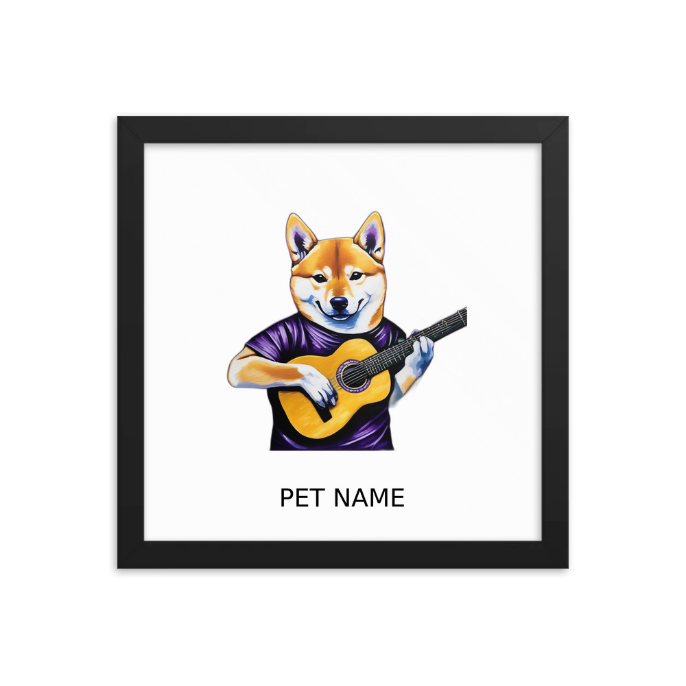 PugMug Custom Shiba Inu Framed Print with Your Pet’s Name
