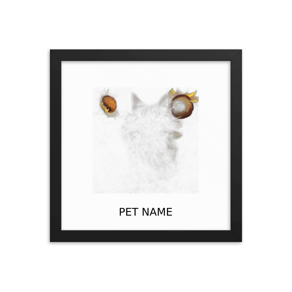 PugMug Custom Tabby Maine Coon Cat Framed Print with Your Pet’s Name