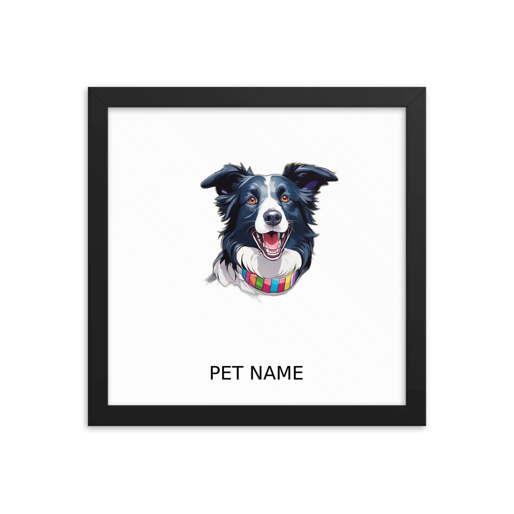 PugMug Custom Border Collie Framed Print with Your Pet’s Name
