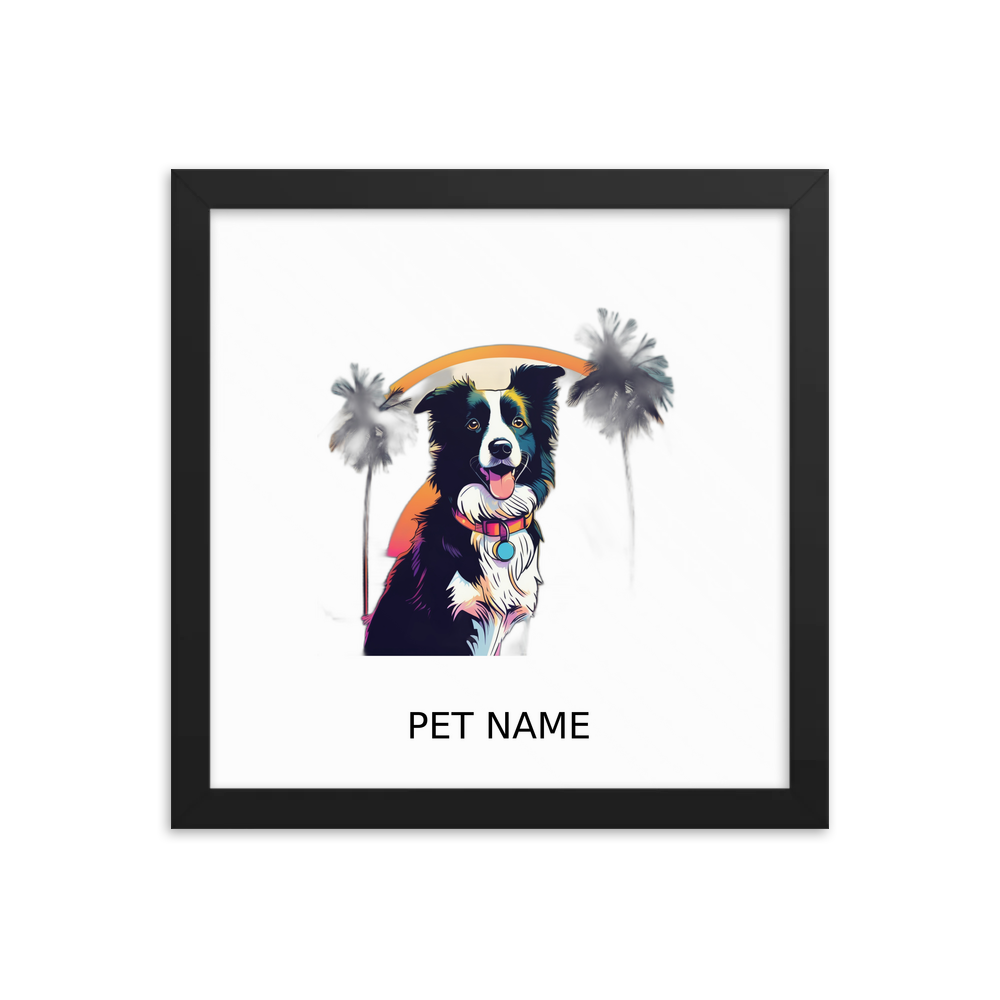 PugMug Custom Border Collie Framed Print with Your Pet’s Name