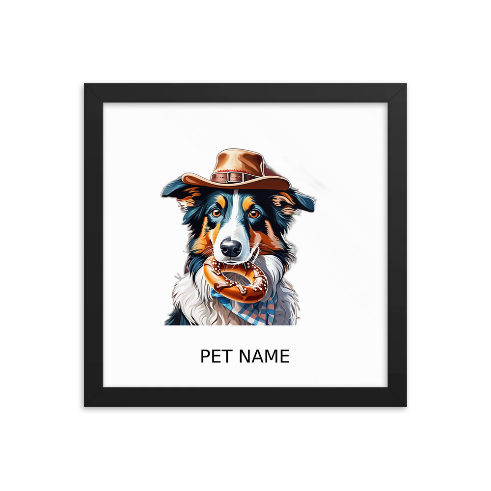 PugMug Custom Border Collie Framed Print with Your Pet’s Name