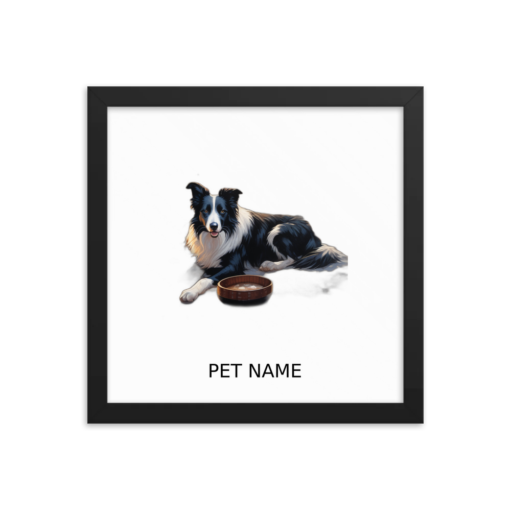 PugMug Custom Border Collie Framed Print with Your Pet’s Name