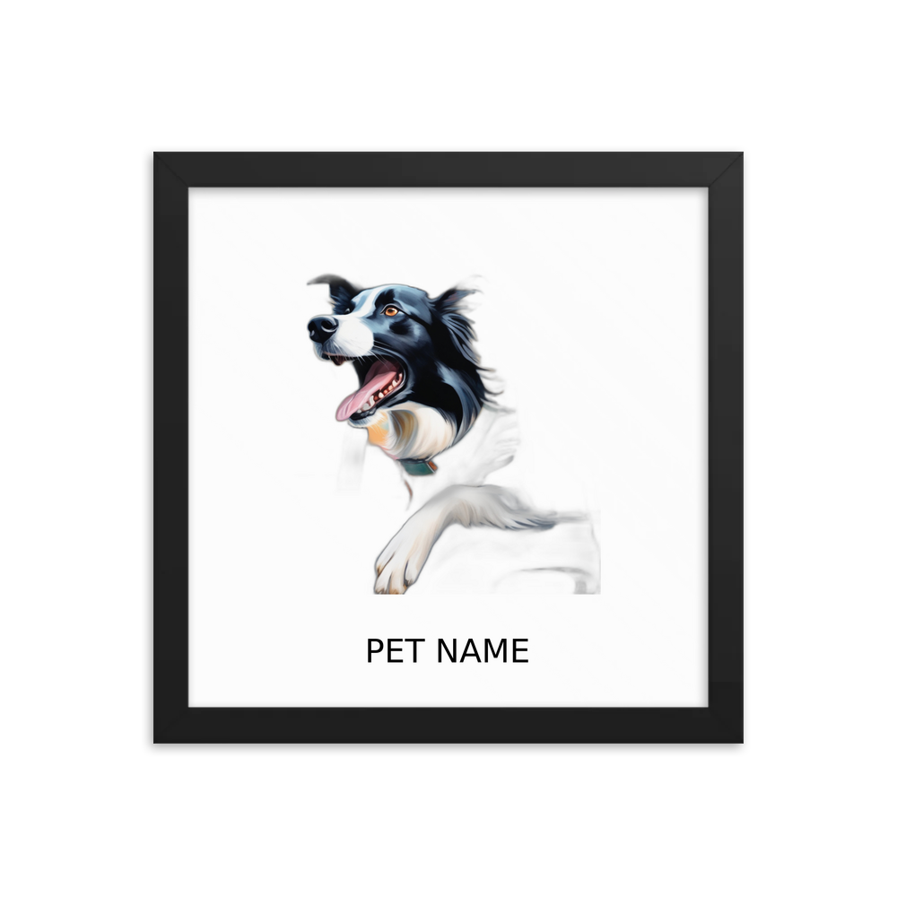 PugMug Custom Border Collie Framed Print with Your Pet’s Name
