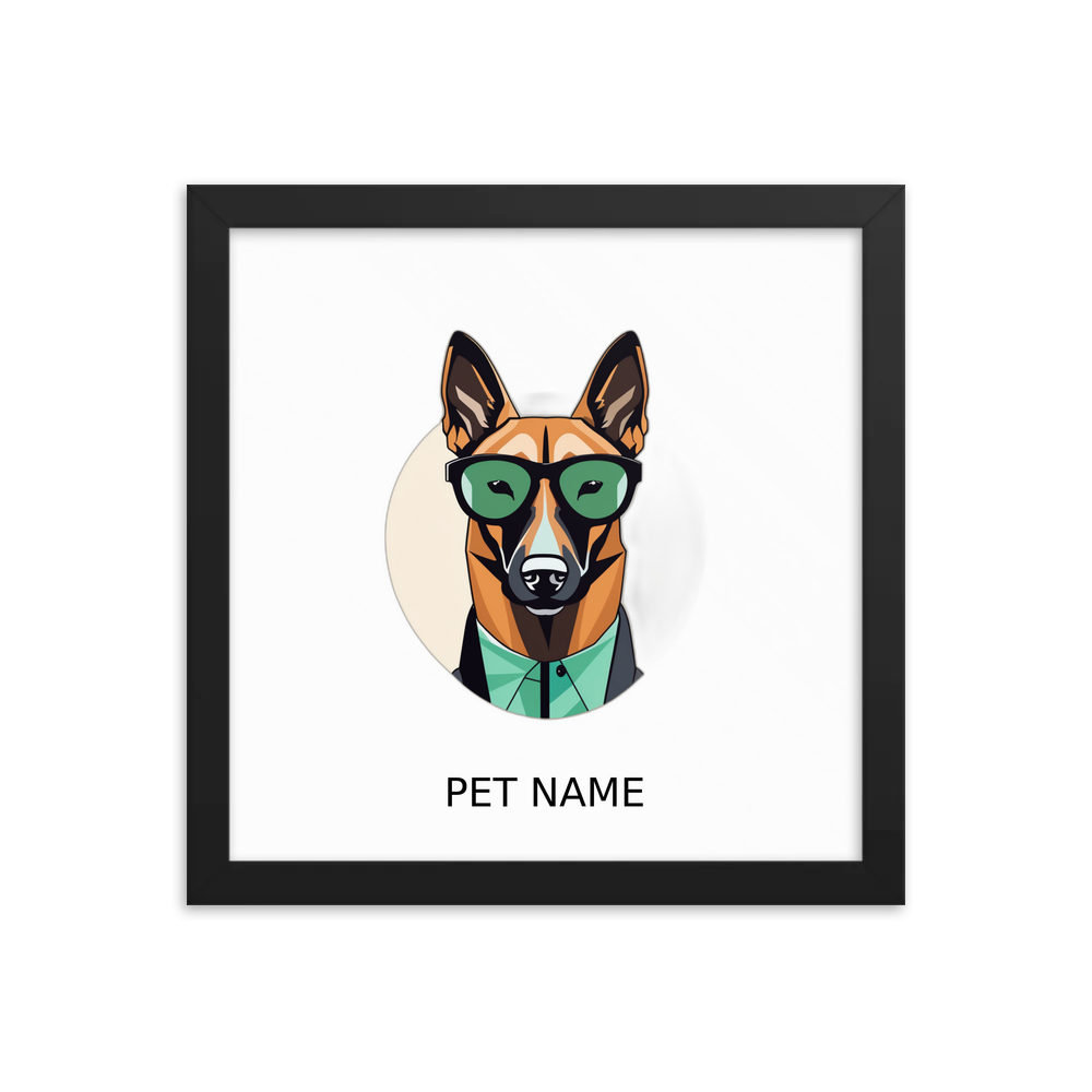 PugMug Custom Belgian Malinois Framed Print with Your Pet’s Name
