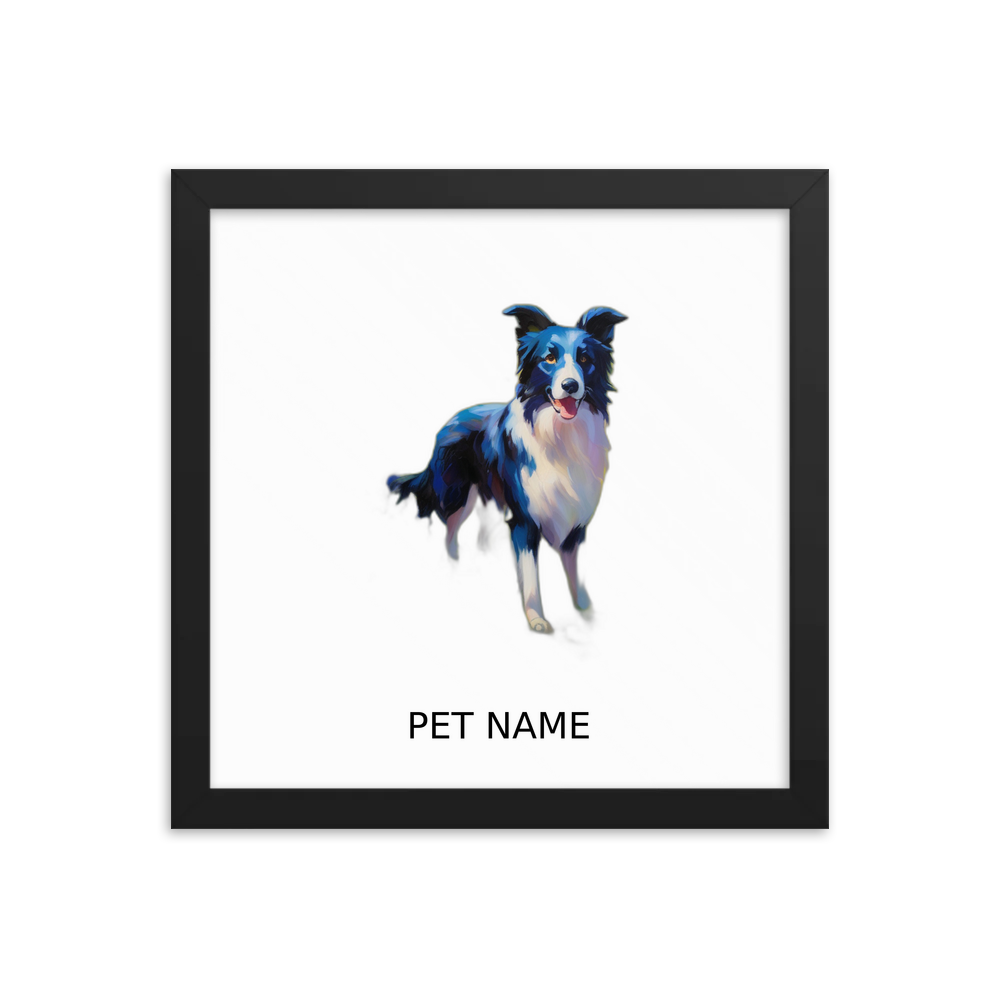 PugMug Custom Border Collie Framed Print with Your Pet’s Name
