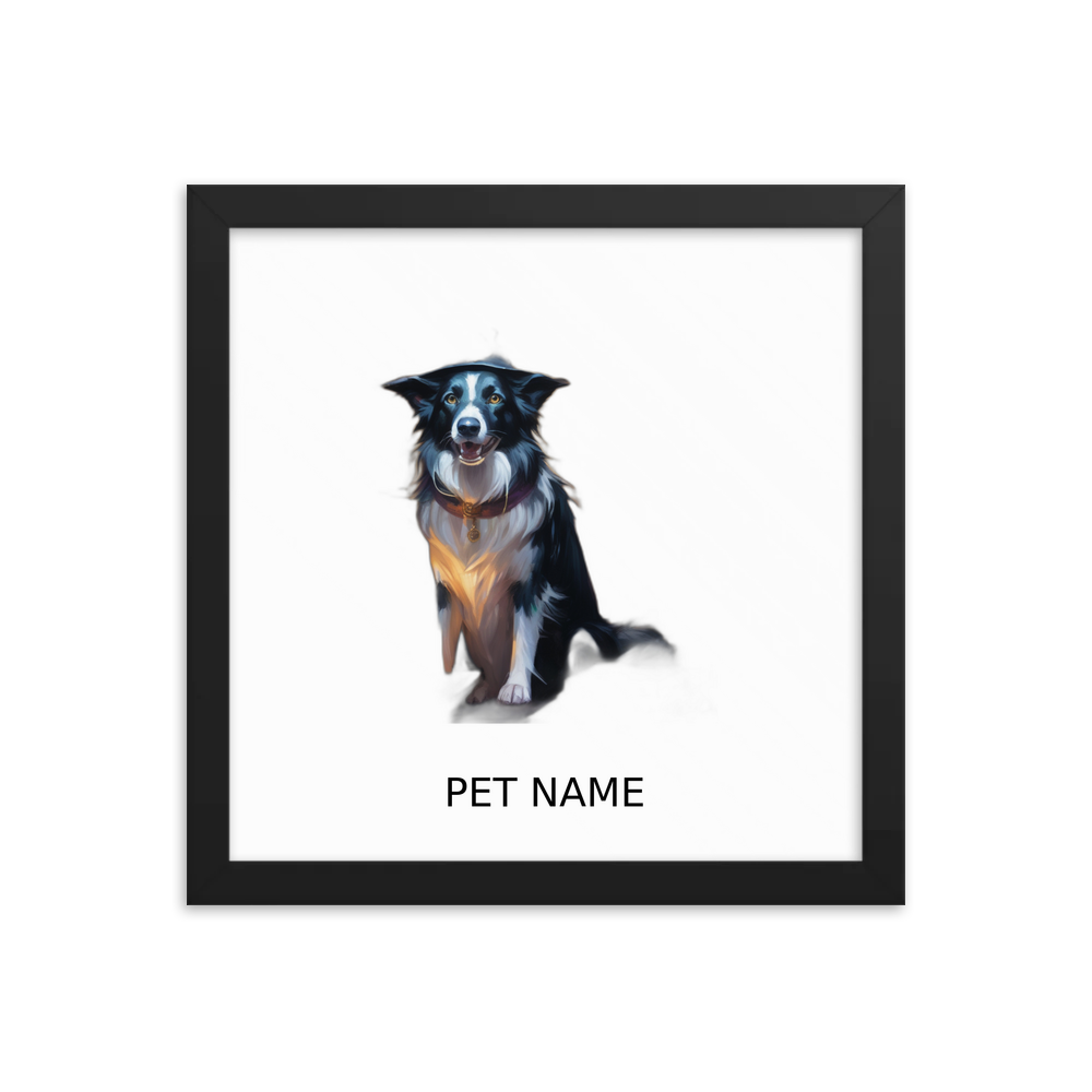 PugMug Custom Border Collie Framed Print with Your Pet’s Name