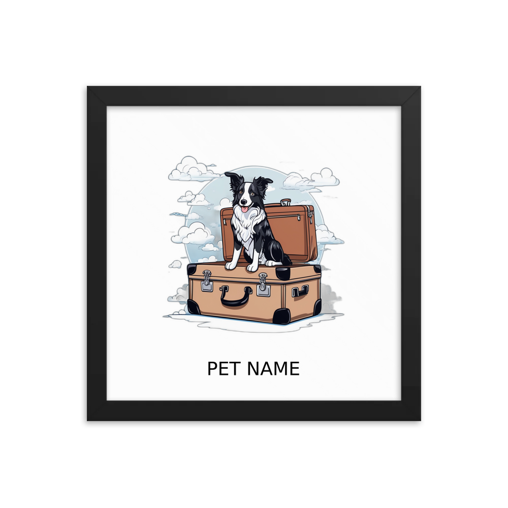 PugMug Custom Border Collie Framed Print with Your Pet’s Name