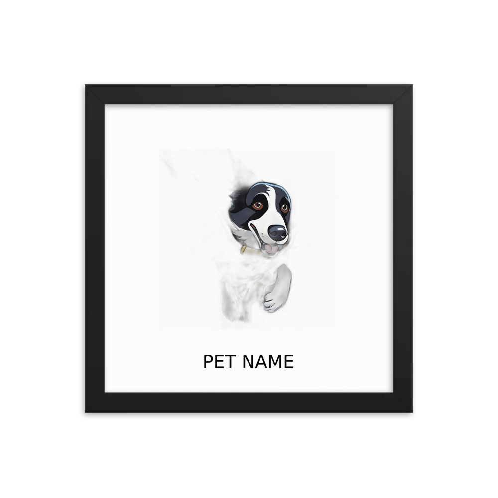 PugMug Custom Border Collie Framed Print with Your Pet’s Name