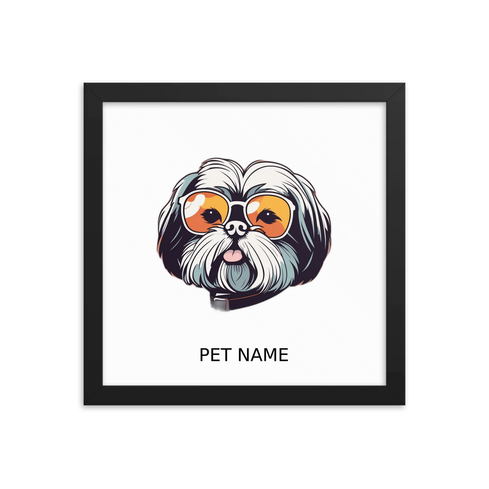 PugMug Custom Shih Tzu Framed Print with Your Pet’s Name