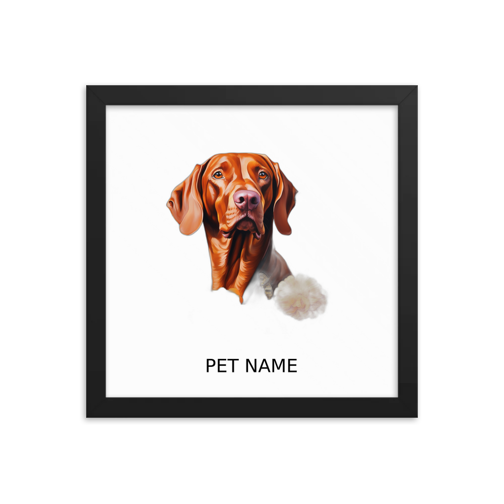 PugMug Custom Vizsla Framed Print with Your Pet’s Name
