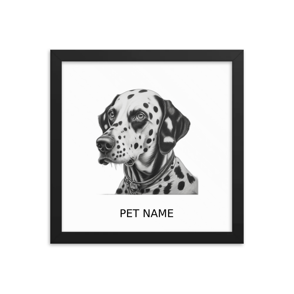 PugMug Custom Dalmatian Framed Print with Your Pet’s Name