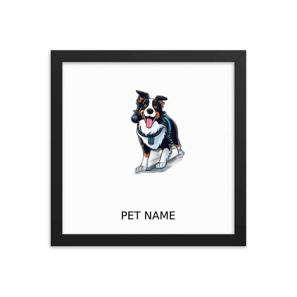 PugMug Custom Border Collie Framed Print with Your Pet’s Name