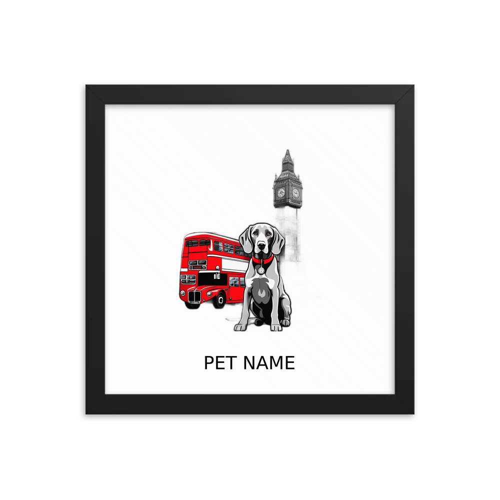PugMug Custom Weimaraner Framed Print with Your Pet’s Name
